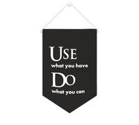 Yelolyio Drapeau mural en toile avec citation inspirante - Utilisez ce que vous avez fait ce que vous pouvez - Décoration murale - 25,4 x 38,1 cm - Cadeau de pendaison de crémaillère