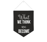 Yelolyio Drapeau mural en toile avec citation inspirante « What We Think,we Become » - Décoration murale - 25,4 x 30,5 cm - Cadeau de pendaison de crémaillère