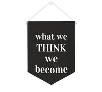 Yelolyio Drapeau mural en toile avec citation inspirante « What We Think,we Become » - Décoration murale - 30,5 x 40,6 cm - Cadeau de pendaison de crémaillère