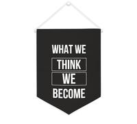 Yelolyio Drapeau mural en toile avec citation inspirante « What We Think,we Become » - Décoration murale - 30,5 x 40,6 cm - Cadeau de pendaison de crémaillère