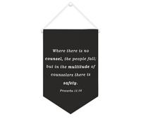 Yelolyio Drapeau mural en toile avec citation inspirante « Where There Is No Counselthe People Fall » - Décoration murale - 25,4 x 38,1 cm - Cadeau de pendaison de crémaillère