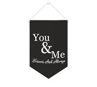 Yelolyio Drapeau mural en toile avec citation inspirante « You And Me Forever And Always » - Décoration murale à suspendre - 25,4 x 38,1 cm - Cadeau de pendaison de crémaillère