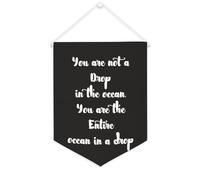 Yelolyio Drapeau mural en toile avec citation inspirante « You Are Not A Drop in The Ocean » - Décoration murale - 30,5 x 40,6 cm - Cadeau de pendaison de crémaillère