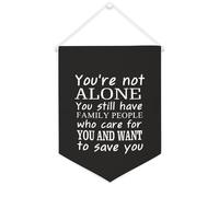 Yelolyio Drapeau mural en toile avec citation inspirante « You're Not Alone You still Have Family People » - Décoration murale - 30,5 x 40,6 cm - Cadeau de pendaison de crémaillère