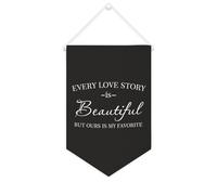 Yelolyio Every Love Story Is Beautiful But Ours Is My Favorite Bannière en toile 25,4 x 38,1 cm à suspendre au mur Décoration murale pour chambre d'enfant Décoration murale pour chambre d'enfant