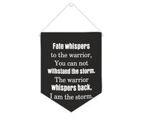 Yelolyio Fate Whispers to The Warrior, You Can Not Withstand The Storm Bannière en toile de motivation 25,4 x 30,5 cm à suspendre au mur pour chambre à coucher, chambre d'enfant, décoration