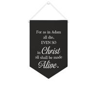 Yelolyio For As in Adam All Die, even So in Christ All Shall Be Made Alive Bannière en toile de motivation 25,4 x 38,1 cm à suspendre au mur pour décoration murale pour chambre à coucher, chambre