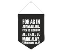 Yelolyio For As in Adam All Die, even So in Christ All Shall Be Made Alive Bannière en toile de motivation 25,4 x 30,5 cm à suspendre au mur pour décoration murale pour chambre à coucher, chambre