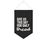 Yelolyio Give Us This Day Our Daily Bread Bannière en toile de 25,4 x 38,1 cm à suspendre au mur Décoration murale pour chambre à coucher, chambre d'enfant, décoration d'intérieur