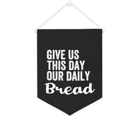 Yelolyio Give Us This Day Our Daily Bread Bannière en toile de 30,5 x 40,6 cm à suspendre au mur de motivation Décoration murale pour chambre à coucher, chambre d'enfant, décoration d'intérieur