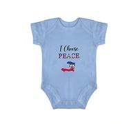 Yelolyio Haiti Flag I Choose Peace Body One Piece Haiti Pride Body Haiti Baby Boy Girl Unisexe Manches Courtes Gilet Body, Drapeau Haïti bleu I Choose Peace, 18 mois
