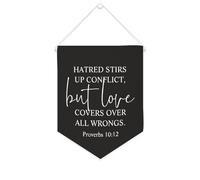 Yelolyio Hatred Stirs Up Conflict, but Love Covers over All Wrongs Bannière en toile 25,4 x 30,5 cm à suspendre au mur pour chambre à coucher, chambre d'enfant, décoration d'intérieur