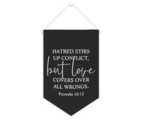 Yelolyio Hatred Stirs Up Conflict, but Love Covers over All Wrongs Bannière en toile 25,4 x 38,1 cm à suspendre au mur pour chambre à coucher, chambre d'enfant, décoration d'intérieur