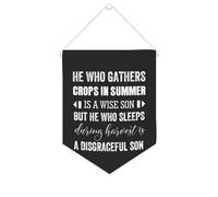 Yelolyio He Who Gathers Crops in Summer Is A Wise Son - Bannière en toile - 25,4 x 30,5 cm - Décoration murale pour chambre à coucher, chambre d'enfant, décoration d'intérieur