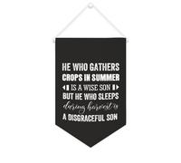 Yelolyio He Who Gathers Crops in Summer Is A Wise Son - Bannière en toile - 25,4 x 38,1 cm - Décoration murale pour chambre à coucher, chambre d'enfant, décoration d'intérieur