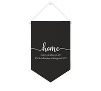 Yelolyio Home A Story of Who We Are And A Collection of Things We Love Bannière en toile 25,4 x 38,1 cm à suspendre au mur Décoration murale pour chambre à coucher, chambre d'enfant, décoration