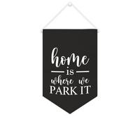Yelolyio Home Is Where We Park It Bannière en toile 25,4 x 38,1 cm à suspendre au mur de motivation Décoration murale pour chambre à coucher, chambre d'enfant, décoration d'intérieur