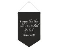 Yelolyio I Argue Thee That Love Is Life And Life Hath Immortality Bannière en toile de motivation à suspendre pour chambre à coucher, chambre d'enfant, décoration d'intérieur - 25,4 x 38,1 cm