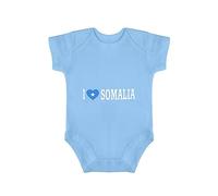 Yelolyio I Love Somalia Body pour bébé une pièce unisexe à manches courtes en coton avec drapeau de la Somalie Cadeau de naissance 3 mois Noir, bleu, 6 mois