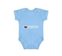 Yelolyio I Love Venezuela Body à manches courtes pour bébé fille et garçon 3 mois Noir, bleu, 6 mois