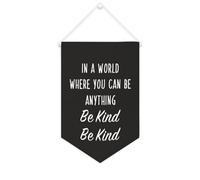 Yelolyio In A World Where You Can Be Anything Be Kind Be Kind Be Kind - Bannière en toile de motivation - 25,4 x 38,1 cm - Décoration murale pour chambre d'enfant