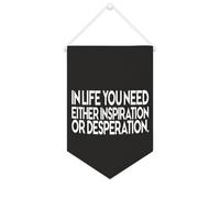 Yelolyio In Life You Need Either Inspiration Or Desperation Bannière en toile 25,4 x 38,1 cm à suspendre au mur Décoration murale pour chambre à coucher, chambre d'enfant, décoration d'intérieur