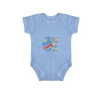 Yelolyio It's in My DNA Combinaison bébé à manches courtes avec drapeau du Congo - Body unisexe pour bébés - Body à manches courtes patriotique du Congo, Blue It's in My DNA Drapeau Congo, 9 mois