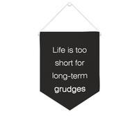 Yelolyio Life Is Too Short for Long-term Grudges Bannière en toile 25,4 x 30,5 cm à suspendre au mur - Décoration murale pour chambre à coucher, chambre d'enfant, décoration d'intérieur