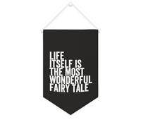 Yelolyio Life Itself Is The Most Wonderful Fairy Tale Bannière en toile 25,4 x 38,1 cm à suspendre au mur Décoration murale pour chambre à coucher, chambre d'enfant, décoration d'intérieur