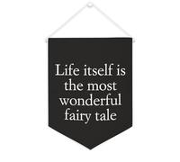 Yelolyio Life Itself Is The Most Wonderful Fairy Tale Bannière en toile 30,5 x 40,6 cm à suspendre au mur Décoration murale pour chambre à coucher, chambre d'enfant, décoration d'intérieur