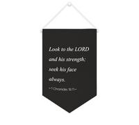 Yelolyio Look to The LORD And His Strength; Seek His Face Always Bannière en toile de 25,4 x 38,1 cm à suspendre au mur - Décoration murale pour chambre à coucher, chambre d'enfant, décoration