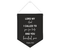 Yelolyio LORD My God,I Called to You for Help Bannière en toile 25,4 x 30,5 cm à suspendre au mur de motivation Décoration murale pour chambre à coucher, chambre d'enfant, décoration d'intérieur