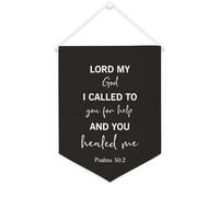 Yelolyio LORD My God,I Called to You for Help Bannière en toile 30,5 x 40,6 cm à suspendre au mur de motivation Décoration murale pour chambre à coucher, chambre d'enfant, décoration d'intérieur