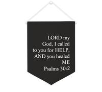 Yelolyio LORD My God,I Called to You for Helpand You Healed Me Psaums 30 : 2 bannières en toile inspirantes à suspendre au mur fanion, bannière murale décorative pour la maison, le salon, la chambre à
