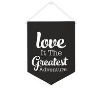 Yelolyio Love It The Greatest Adventure Bannière en toile 30,5 x 40,6 cm à suspendre au mur de motivation pour décoration murale pour chambre à coucher, chambre d'enfant, décoration d'intérieur