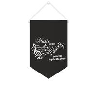Yelolyio Music Has The Power to Inspire The World Bannière en toile à suspendre au mur - Décoration murale pour salon, chambre à coucher, bureau, cadeaux de vacances - 25,4 x 38,1 cm