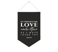 Yelolyio My Command Is This Love Each Other As I Have Loved You Bannière en toile de 25,4 x 38,1 cm à suspendre au mur pour chambre à coucher, chambre d'enfant, décoration d'intérieur