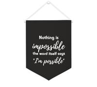 Yelolyio Nothing Is Impossible The Word Itself Says I'm Possible Bannière en toile 30,5 x 40,6 cm à suspendre au mur Décoration murale pour chambre à coucher, chambre d'enfant, décoration d'intérieur