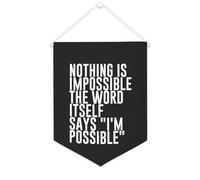Yelolyio Nothing Is Impossible The Word Itself Says I'm Possible Bannière en toile 30,5 x 40,6 cm à suspendre au mur Décoration murale pour chambre à coucher, chambre d'enfant, décoration d'intérieur
