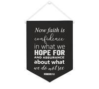 Yelolyio Now Faith Is Confidence in What We Hope for Bannière en toile 30,5 x 40,6 cm à suspendre au mur de motivation Décoration murale pour chambre à coucher, chambre d'enfant, décoration