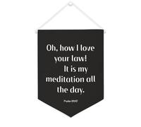 Yelolyio Oh, how I Love Your Law! It Is My Meditation All The Day Bannière en toile 30,5 x 40,6 cm à suspendre au mur Décoration murale pour chambre à coucher, chambre d'enfant, décoration d'intérieur