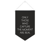 Yelolyio Only Those Who Capture The Moment Are Real Bannière en toile de 25,4 x 38,1 cm à suspendre au mur Décoration murale pour chambre à coucher, chambre d'enfant, décoration d'intérieur