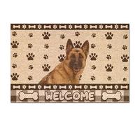 Yelolyio Paillasson d'entrée de berger allemand en fibre de coco pour la maison, la terrasse, 40,6 x 61 cm