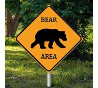 Yelolyio Plaque murale décorative en métal avec inscription « Bear Area » - Panneau d'avertissement - Rétro - Vintage - En métal - 38,1 x 38,1 cm - Cadeau pour Garden Street