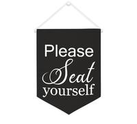 Yelolyio Please Seat Yourself Bannière murale inspirante à suspendre au mur pour salon, chambre à coucher, bureau, cadeaux de vacances 30,5 x 40,6 cm