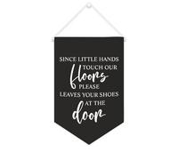 Yelolyio Since Little Hands Touch Our Floors Bannière murale inspirante à suspendre au mur Bannière décorative pour salon, chambre à coucher, bureau, cadeaux de vacances 25,4 x 38,1 cm