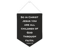 Yelolyio So in Christ Jesus You Are All Children of God through Faith Bannière en toile 25,4 x 30,5 cm à suspendre au mur de motivation pour décoration murale pour chambre à coucher, chambre d'enfant