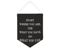 Yelolyio Start Where You Are. Use What You Have. Do What You Can Bannière en toile de 25,4 x 30,5 cm à suspendre au mur de motivation Décoration murale pour chambre à coucher, chambre d'enfant