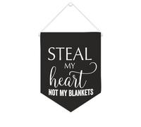 Yelolyio Steal My Heart Not My Blanket Bannière en toile de motivation à suspendre au mur pour chambre d'enfant 25,4 x 30,5 cm