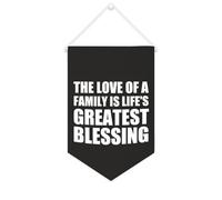 Yelolyio The Love of A Family Is Life's Greatest Blessing Bannière en toile de motivation à suspendre pour chambre d'enfant 25,4 x 38,1 cm